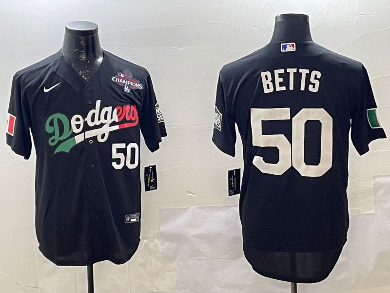 Men Los Angeles Dodgers #50 Betts Black Game 2025 Nike MLB Jersey style 2261